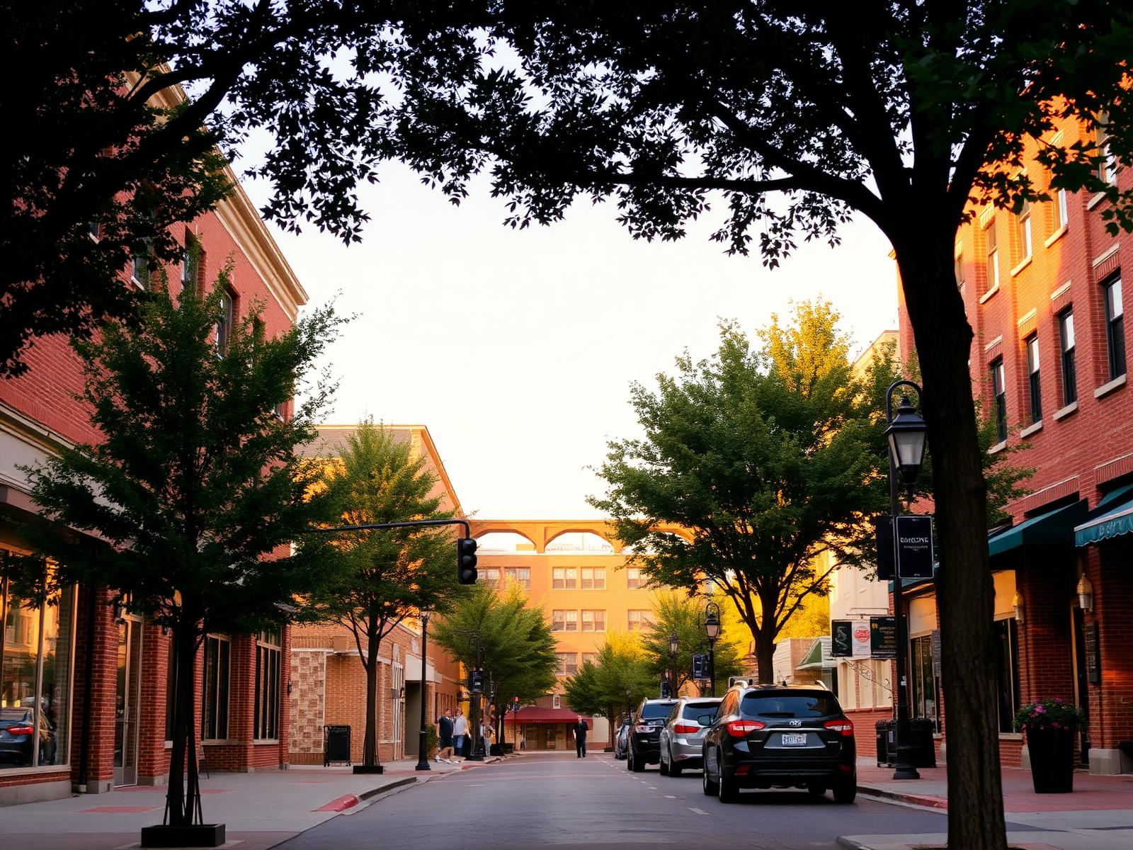 Downtown Greenville at golden hour